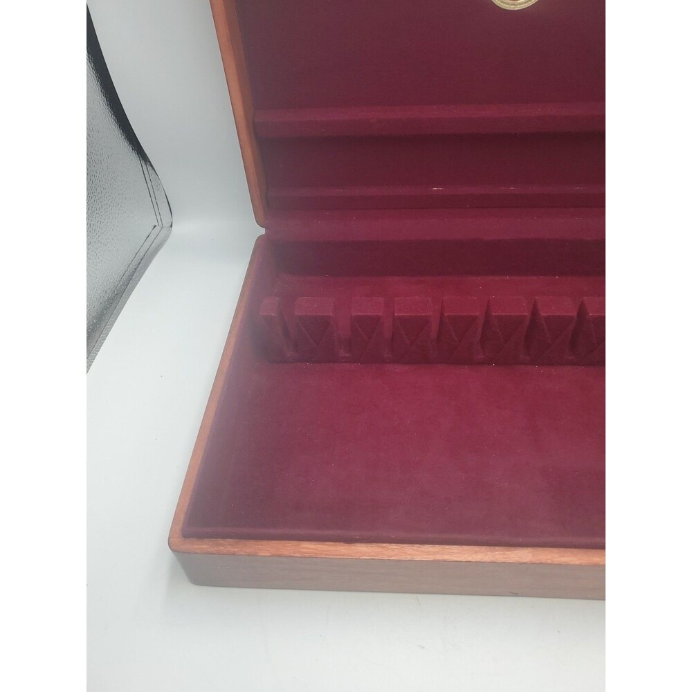 VTG Naken's Silverware Chest Tarnish Proof Pacific Red Cloth Case Box - Picture 4 of 16